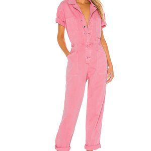 Revolve Clothing Pistola Grover Washed Pink Utility Jumpsuit Size Small (New)